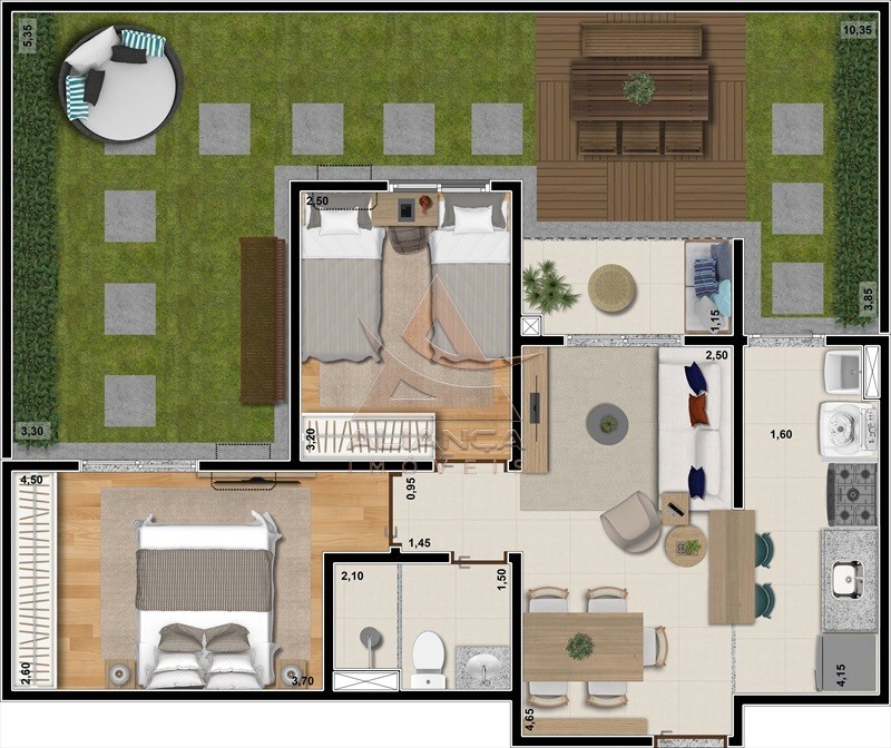 Aliança Imóveis - Imobiliária em Ribeirão Preto - SP - Apartamento - Jardim Olhos D'água  - Ribeirão Preto