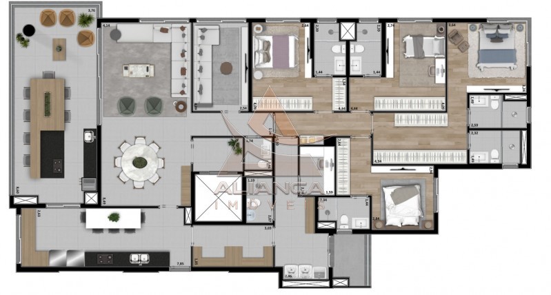 Aliança Imóveis - Imobiliária em Ribeirão Preto - SP - Apartamento - Jardim Olhos D'água  - Ribeirão Preto