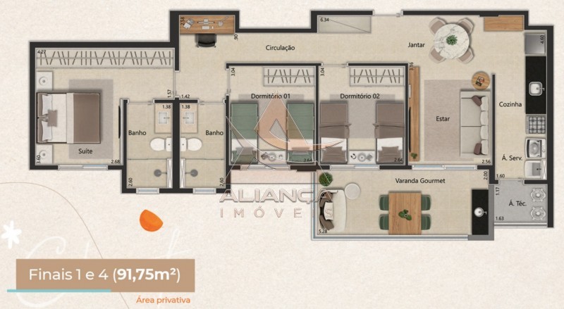 Aliança Imóveis - Imobiliária em Ribeirão Preto - SP - Apartamento - Residencial Monterrey  - Ribeirão Preto